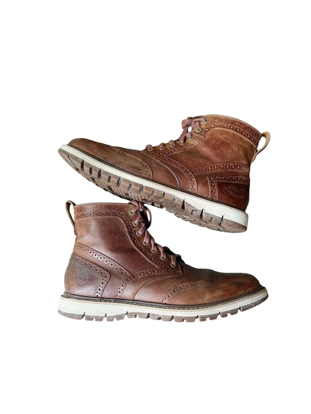 TIMBERLAND Britton Hill Boot Mens 10 Brown Leather Wingtip Oxford Waterproof RE